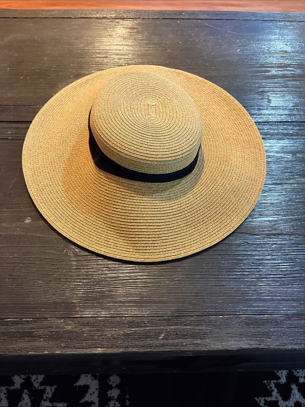 San Diego Hat Company Natural Straw Wide Brim Hat with Black Band